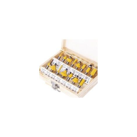 Lot de 15 fraises pour défonceuse à tige de 8 mm - Accessoires de fraise à arrondir pour défonceuse - Tige de 8 mm - Convient pour défonceuse électrique - Kit de fraises à bois