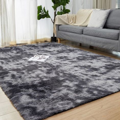 Tapis de salon ultra doux - Idéal pour chambre à coucher, chambre d'enfant, décoration intérieure - 160 x 230 cm - Dégradé gris foncé (1/5)