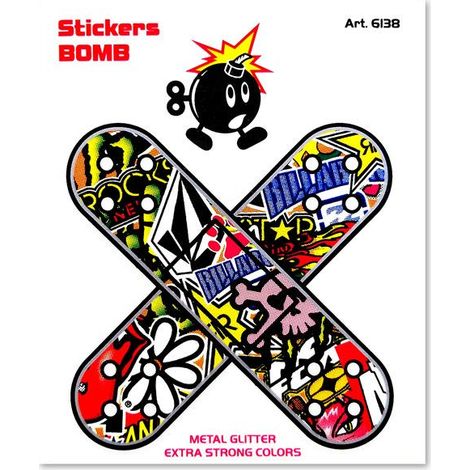 4R Quattroerre.it 6138 Adesivi Sticker Bomb Cerotti, 10 x 12 cm (1/4)