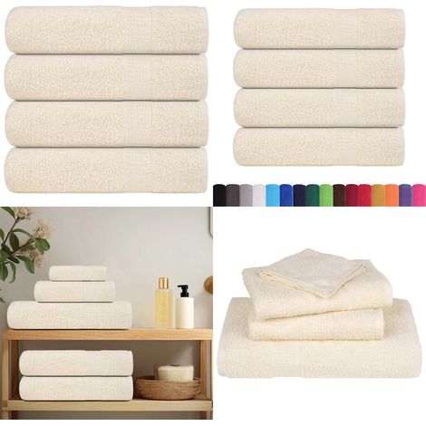 Handtücher FROGN 4 Stk. Creme 50x100 cm 360 g/m² - Baumwolle - Frottiertuch (1/5)