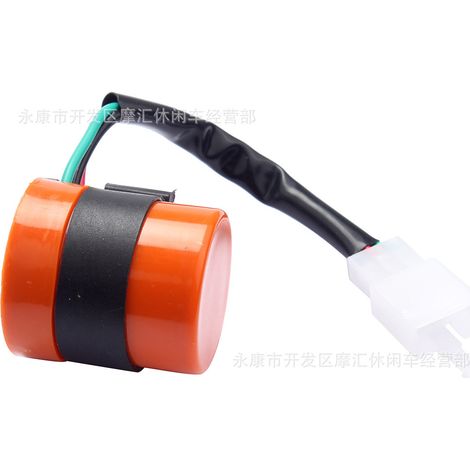 Off-road motorcycle, ATV, beach skateboard, GY6, 3-pin 12V signal flasher, turn signal indicator, buzzer (orange) (1/5)
