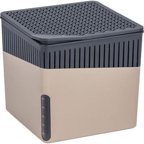 WENKO Deumidificatore Cubo Beige 1000 g, Deumidificatore d'aria, Bianco, Plastica (ABS) beige, Cloruro di calcio bianco, Plastica (ABS) antracite (1/5)