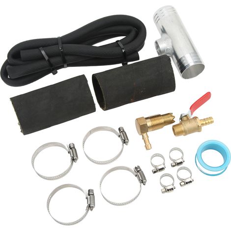 Kit de raccordement réservoir auxiliaire avec raccord carburant, té et collier 11025, compatible camions diesel Ford F250, argenté (1/5)