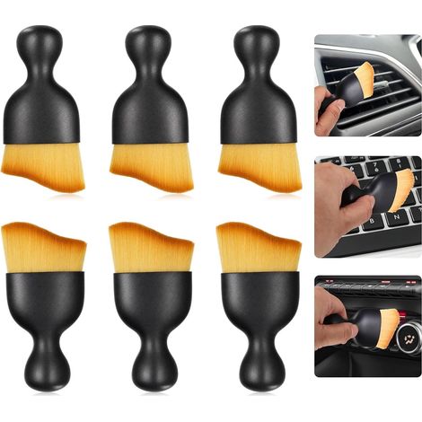 6 x Car Cleaning Brushes, Interior Cleaning Set, Interior Scratch Brush, Detail Duster, Car Interior Cleaning Brush, Care Equipment (1/5)