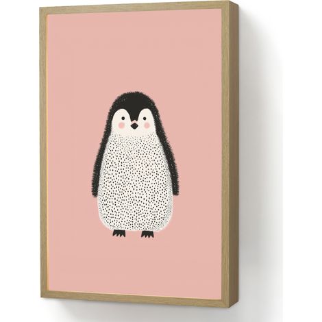 APLIQUE DE PARED Pingüino - Lunares - Minimalista - Rosa 40x60 cm