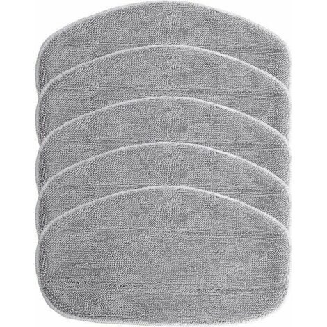 5x Housses de rechange compatible avec Leifheit CleanTenso nettoyeur à vapeur, balai vapeur - microfibre, gris (1/4)