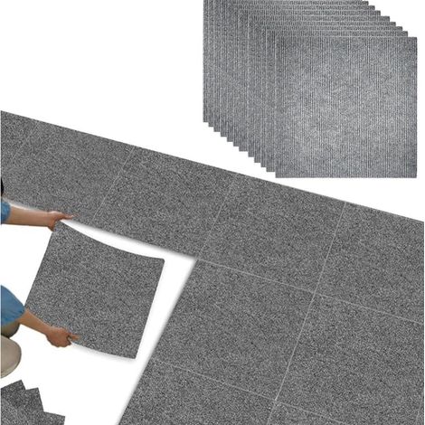 20 Pièces Dalle Moquette Autocollante 30x30 cm, Moquette Chambre Salon, Feutrine Gris, Carpet, Antidérapants et Lavables, avec Adhésif, Adaptés pour le Salon, la Chambre, le Bureau et L'hôtel (1/5)