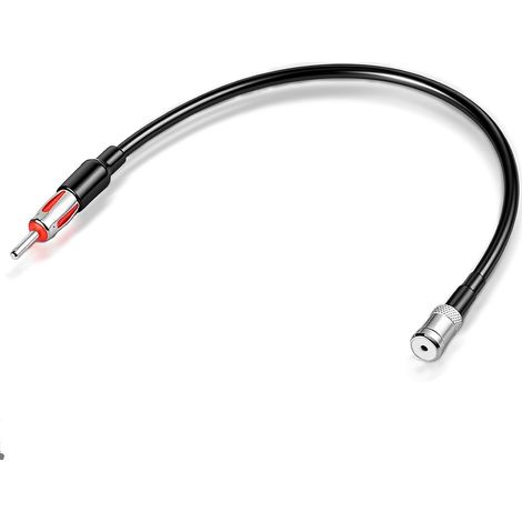 Universal Vehicle Car Stereo FM AM Antenna Adapter Cable ISO to DIN Connector Cable 30cm for Volkswagen VW Skoda Vehicle Car Audio HD Radio Head Unit Stereo CD Media Receiver