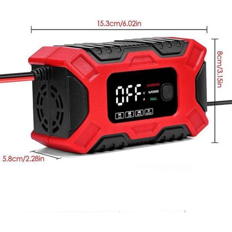 Chargeur Batterie Voiture - 12 V 24 V - Affichage LED Tension Courant - Mode Réparation Impulsion - Pour Batteries Plomb AGM GEL SLA - 5,5 A (1/5)
