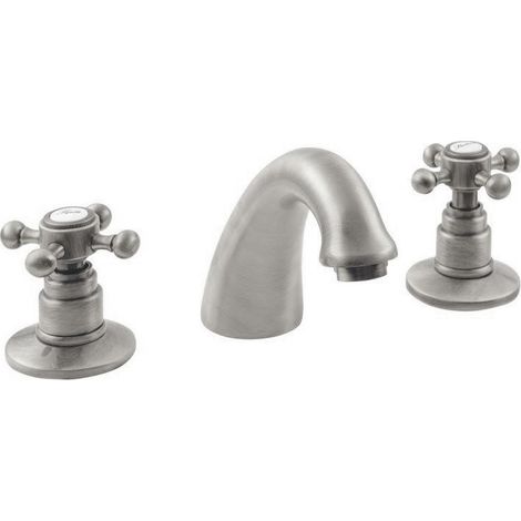 ANTEA Mitigeur de lavabo 3 trous avec vidage, nickel brossé