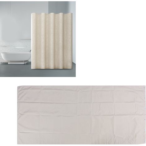 Rideau de douche en polyester imperméable et épais, couleur beige, 80 x 180 cm. (1/5)