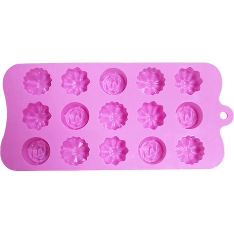 Moule à glaçons 15 motifs floraux stéréoscopiques, antiadhésif, démoulage facile, pour la pâtisserie au chocolat et autres préparations à faire soi-même. Jikaixiang (1/5)