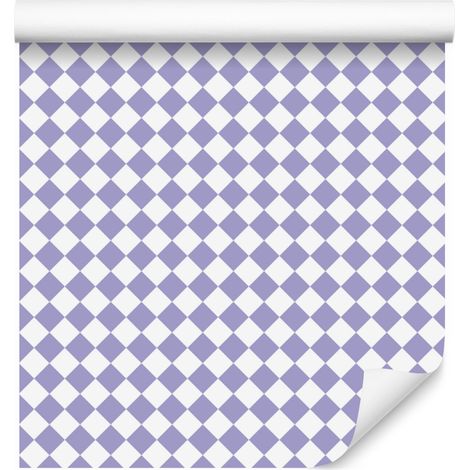 Carta da parati con rombi geometrici blu e bianchi, sfondo grigio chiaro 50x1000 cm (1/5)