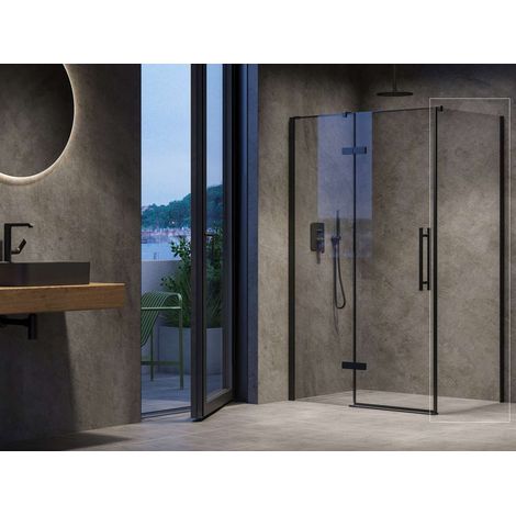 Ravak Cool - Duschwand, 90x195 cm, schwarz/Klarglas X9VV70300Z1