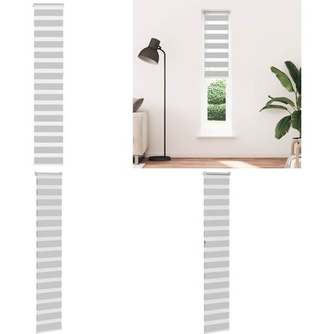 vidaXL Zebrarollo Hellgrau 45x230 cm Stoffbreite 40,9 cm Polyester (1/5)