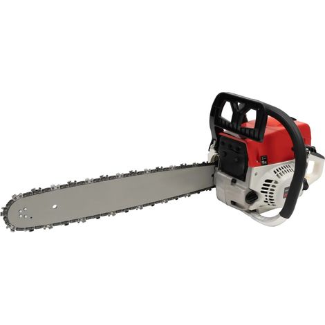 Motosega, motore da 52 cc, versatile per il taglio del legno, colore rosso. (1/2)
