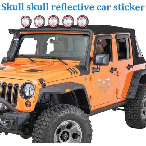 2 pcs Crâne Auto-Adhésifs, Voitures, Motos, Pare-Chocs, Ordinateurs Portables, Stickers Capot Capuche pour Corps (1/5)