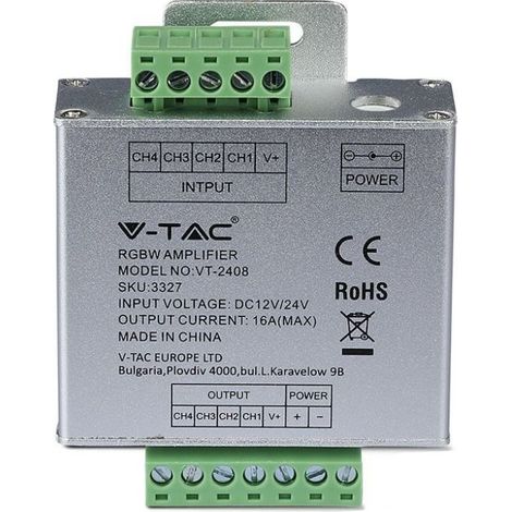 V-TAC VT-2408 Amplificatore di segnale per controller strisce led RGB+W 12/24V - sku 3327 (1/5)