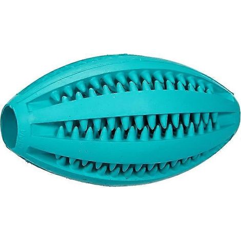 1 balle pour chien de 11,5 cm, jouet en caoutchouc naturel, balle intelligente pour l'éducation dentaire, balle de rugby, 1 pièce bleu ciel (1/5)