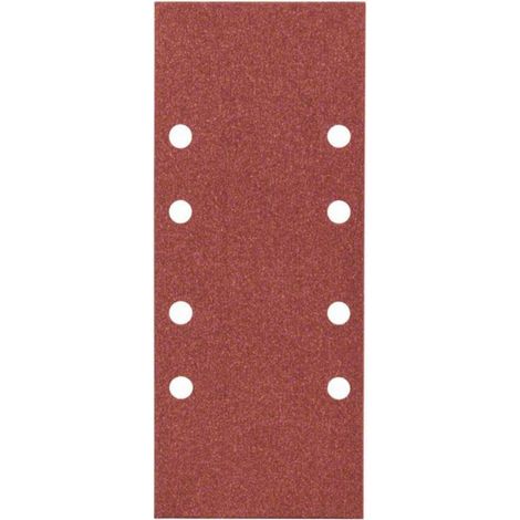 Bosch – Lot de 25 feuilles abrasives perforées 93 x 230 mm – Grain 120 pour ponceuse vibrante – Idéal pour ponçage bois dur et métal (1/3)