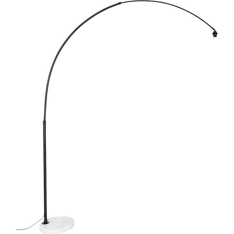 Moderne schwarze Bogenlampe mit weißem, verstellbarem Gestell ohne Schirm - XXL