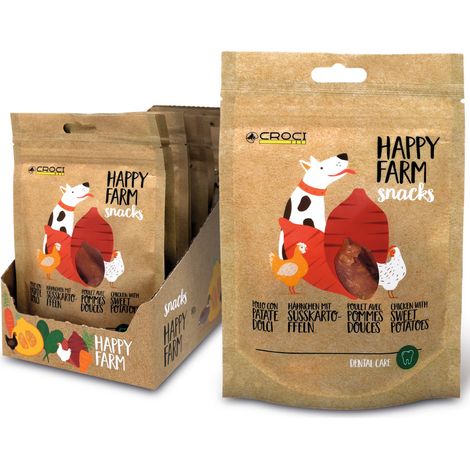 Happy Farm Snacks Pollo con Patate Dolci 12 buste da 80 g cad.