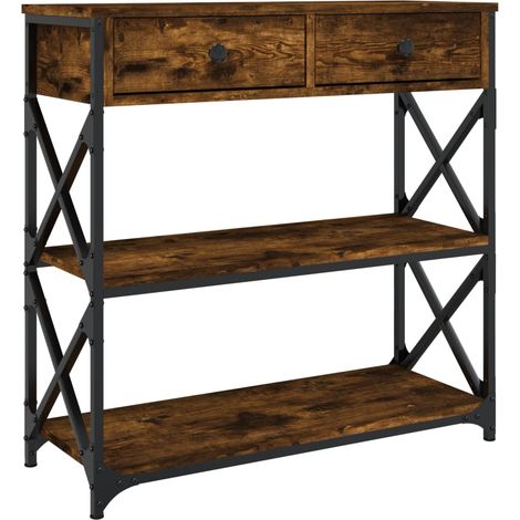 vidaXL Console Table Smoked Oak 75x28x75 cm Engineered Wood