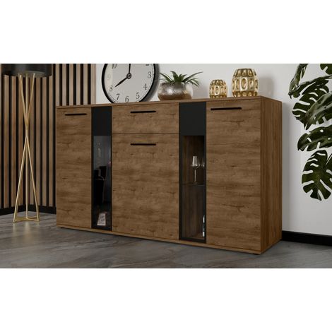 AX LIVING Formilo Sideboard Kommode Lefkas Eiche mit Schublade 140,4cm