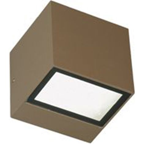 Applique Da Esterno Mini Biemissione Box Alluminio Caffè 5,5+5,5W Led 3000K (1/2)