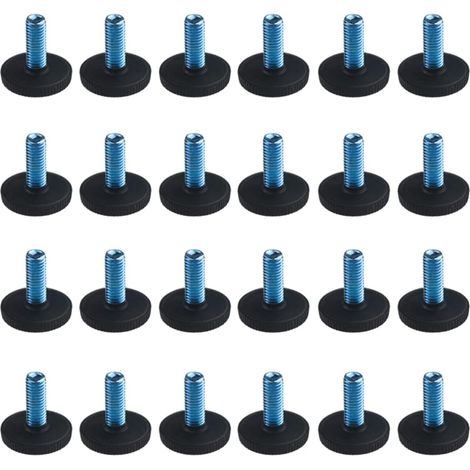 M8 24 Pièces Pied de Meuble Reglable Pieds de Nivellement pour Chaise de Table Pieds de Meubles à Visser avec des Noix (2.7×3cm)