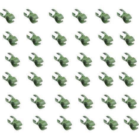 Lot de 36 clips de fixation universels pour treillis de plantes, 20 mm, support de fixation rotatif en plastique pour serre de jardin, verger, cage à tomates (1/5)