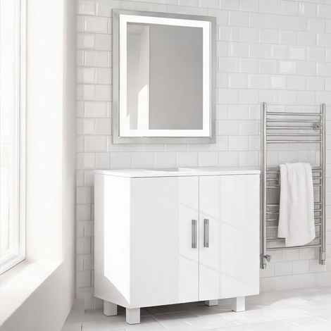 Meuble de salle de bain bianco en MDF 60 x 35 x 60 cm (1/5)