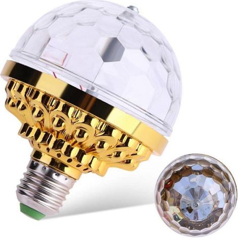 Ampoules disco rotatives LED dorées 6W pour fêtes - Lumières d'ambiance romantiques, économes en énergie, luminaires décoratifs (1/4)