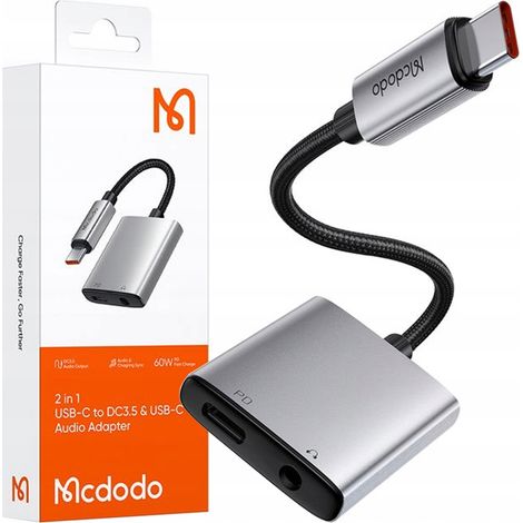 Adaptador USB-C Mcdodo, adaptador mini jack de 3,5 mm, cable AUX para Samsung DAC (1/5)