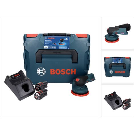 Bosch GEX 12V-125 Levigatrice rotorbitale a batteria professionale 12 V 125 mm brushless + 2x batteria ricaricabile 3,0 Ah + caricabatterie + L-Boxx