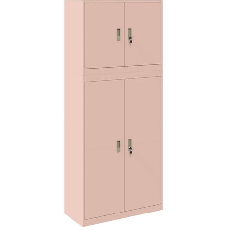 Maison Exclusive - Armadio 2 pz Rosa 90 x 40 x 210 cm Acciaio Bloccabile (1/5)