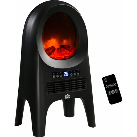 Termoventilatore a 3 Modalità di Riscaldamento con 3 Temperature Regolabili, 33.7x25.5x60.4 cm, Nero