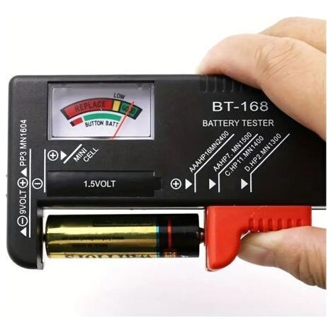 Piles AA/AAA/C/D/9 V/1.5 V, pile bouton universelle, code couleur, indicateur, testeur de tension, vérificateur (1/5)