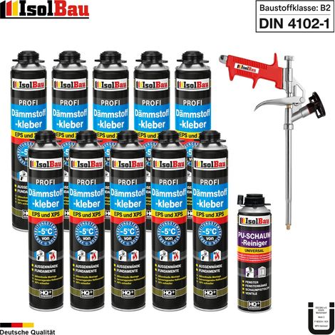 Dämmstoffkleber 750ml PU-Klebeschaum Perimeterkleber PU-Reiniger Schaumpistole (1/5)
