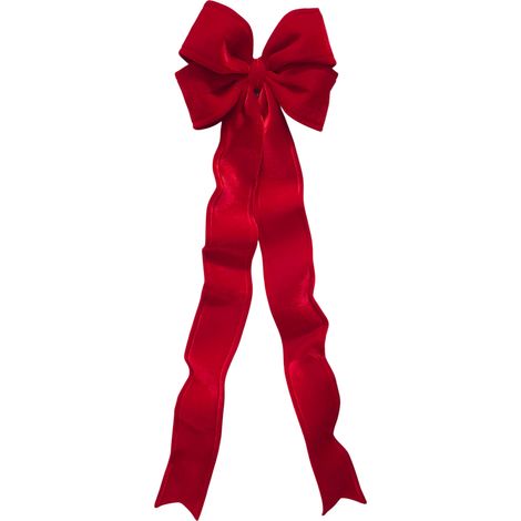 Fiocco natalizio lungo cm 150 in velluto rosso per albero di natale casa modellabile con anima in ferro grande decorazioni bordo' addobbi natalizie ufficio lavoro (1/5)