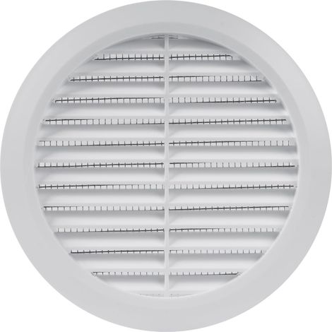 1 Pièce - Grille D'aération - Bouche De Ventilation - Avec Moustiquaire Intégrée - Pour Salle De Bain Et Bureau - Blanc - 12,5cm (1/5)