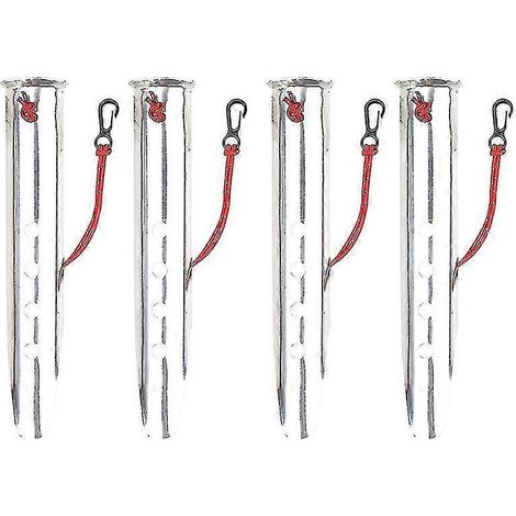 Lot de 4 piquets de tente pour neige et sable, piquets de tente de camping, piquets en aluminium en forme de U de 23 cm pour le camping, la plage, les activités de plein air et le sable, piquets de te (1/5)