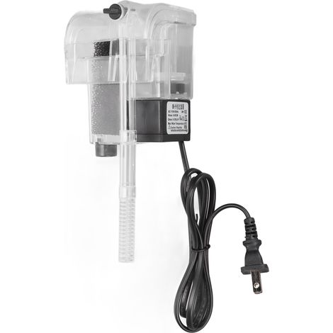 Filtro de cascada autolimpiante y ajustable para acuarios, fabricado en ABS – 20 cm – Ideal para acuarios pequeños (1/5)