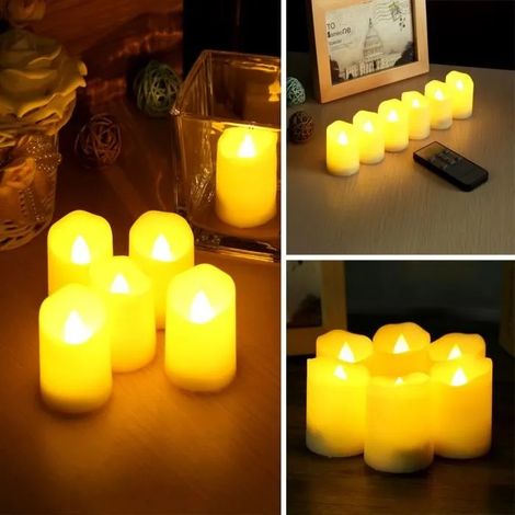 TEMPSA 6x Bougies LED Sans Flamme Avec Télécommande Pour Maison Mariage (1/4)