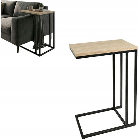 Mesa auxiliar de centro negra Cremona Reims 40x25x60cm (1/5)