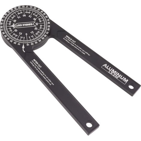 Rapporteur d'angle précis pour scie à onglets, avec 2 échelles de gravure laser, en alliage d'aluminium, pour menuisier.