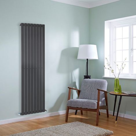 NRG Flat Panel Radiator Designer Column Bathroom Central Heating Anthracite Single 1600x544mm