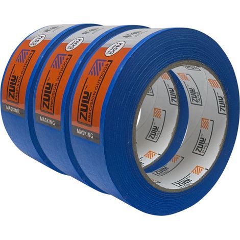 Zulu Precision Outdoor Blue Painters Masking Tape - 38mm x 50m (6 months), 3 Pack