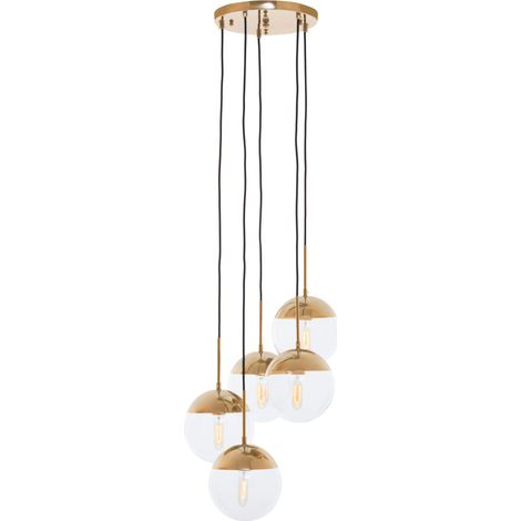Premier Housewares Revive Gold Finish Five Pendant Lights (1/5)