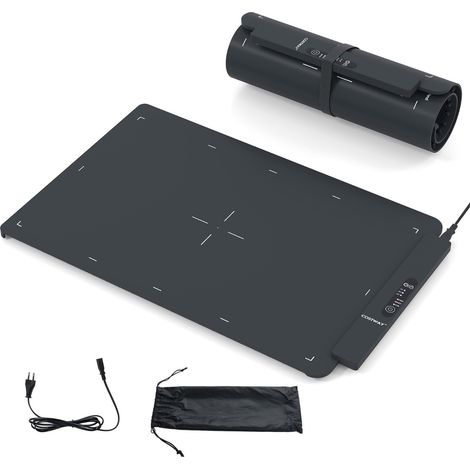 Tapis Chauffant Électrique en Silicone pour Aliments avec Chauffage Rapide sur Toute la Surface Chauffe-Aliments Enroulable et Portable Noir (1/2)